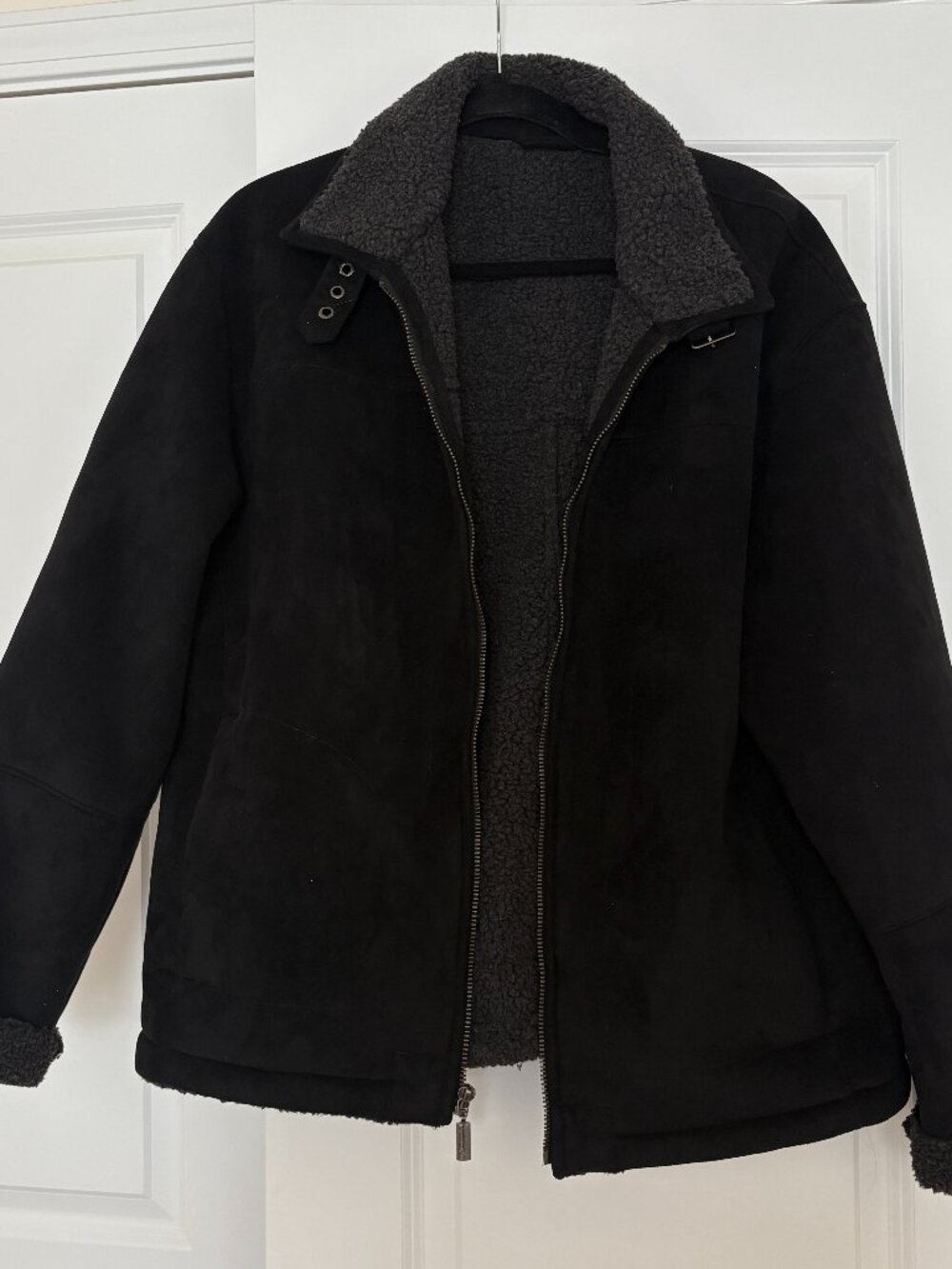 Impermeable by Waterproof Black Microsuede Sherpa Lined Heavy Jacket